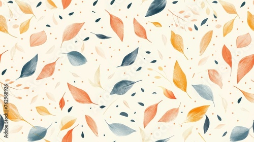 Watercolor Painting of Leaves on White Background