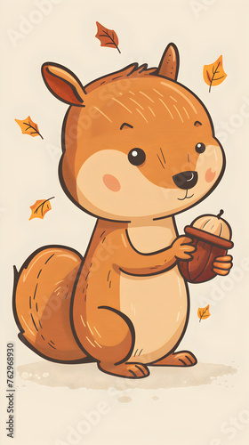 Cute squirrel illustration | High Quality | Wallpaper