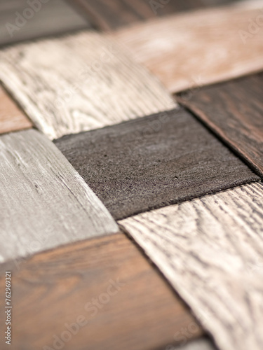 Vinyl flooring with wooden planks embossed imitation
