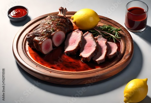 chops and vegetables