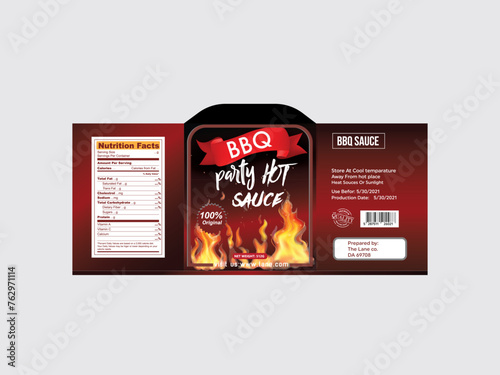 BBQ sauce label design sauce label design Mexican food packaging barbecue spicy sauce

