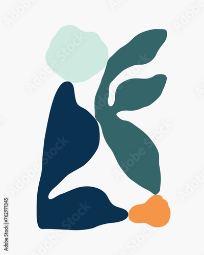 abstract illustration of harmonizing balance of natural shapes