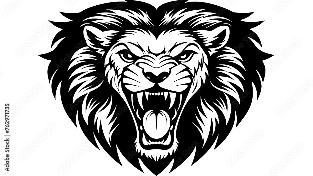 Powerful Angry Lion Roaring Dynamic Vector Illustration Powerful Angry Lion Roaring Dynamic Vector Illustration