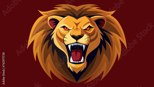 Powerful Angry Lion Roaring Dynamic Vector Illustration