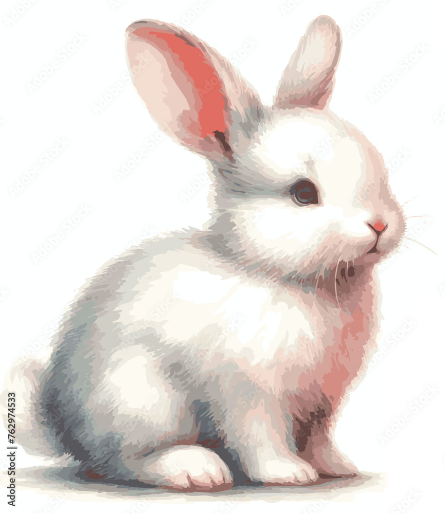 Obraz premium watercolor bunny isolated on on white background