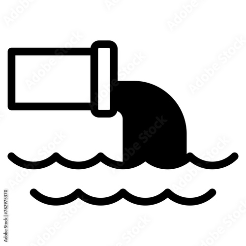 Wastewater icon. sewage waste pipe vector symbol