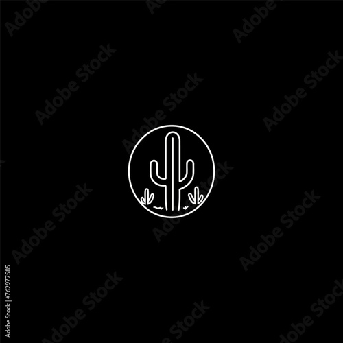 Cactus logo vector flat design template