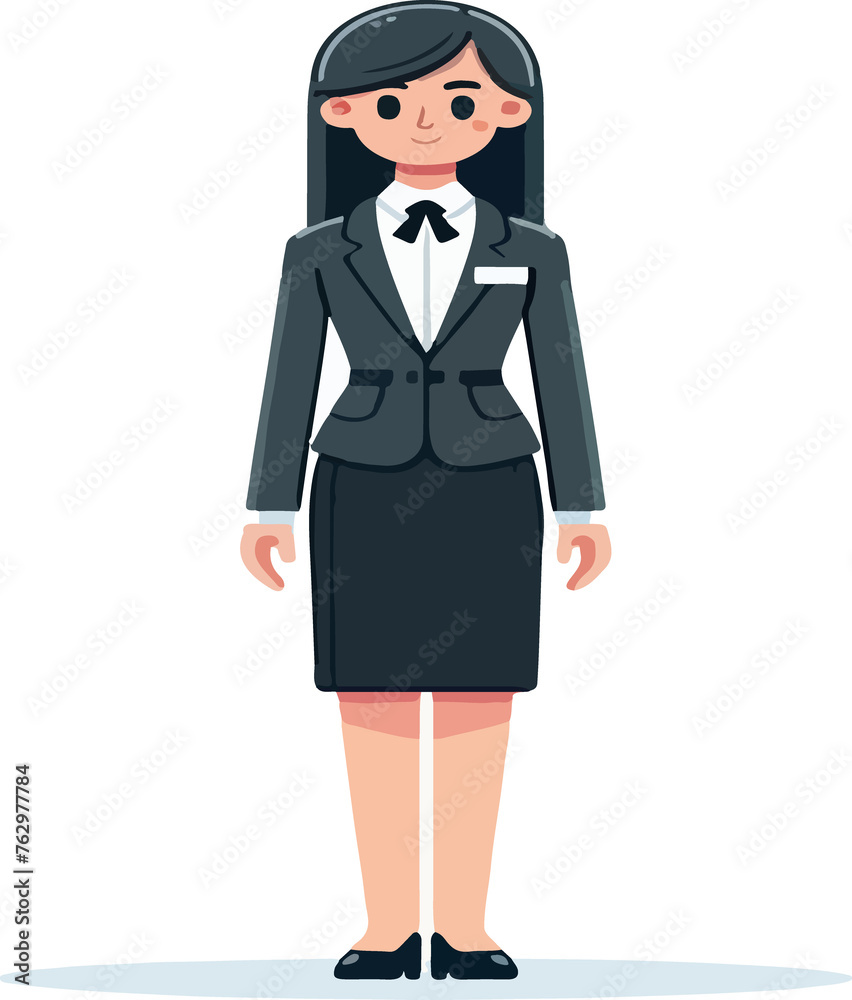 Illustration character image of female office employee in work uniform, png Illustration character image of female office employee in work uniform, png
