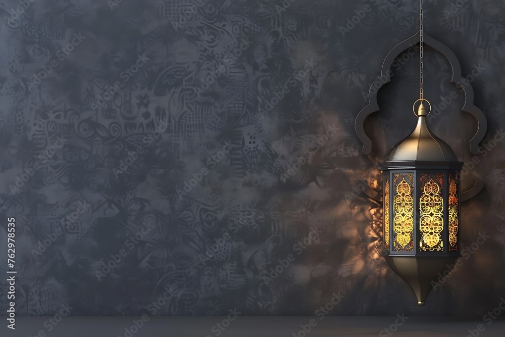 Lantern on a grey background. Islamic ornament background. Lantern on a grey background. Islamic ornament background.
