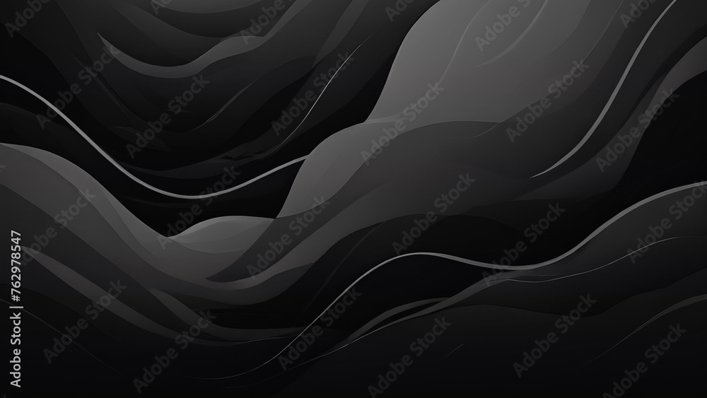 Fototapeta premium Dark Background, Black Abstract Background, Dark Texture for any Graphic Design work, Dark Abstract Background, black and white abstract background with smooth lines, dark background with copy space