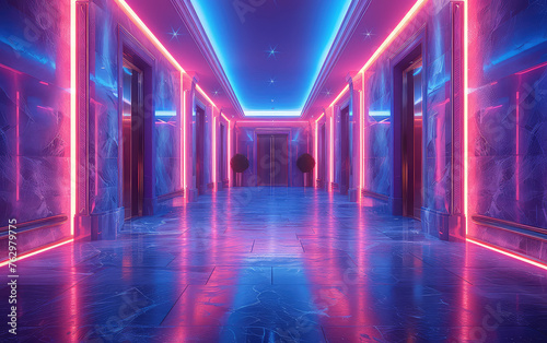 Light in the corridor. Created with Ai