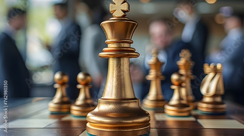 Golden Chess King Symbolizing Strategic Business Leadership and Team Management