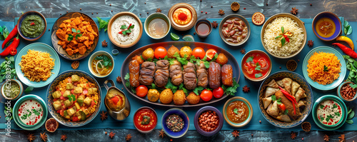 Image of food during the holy month of Ramadan. National dishes. Traditions and culture