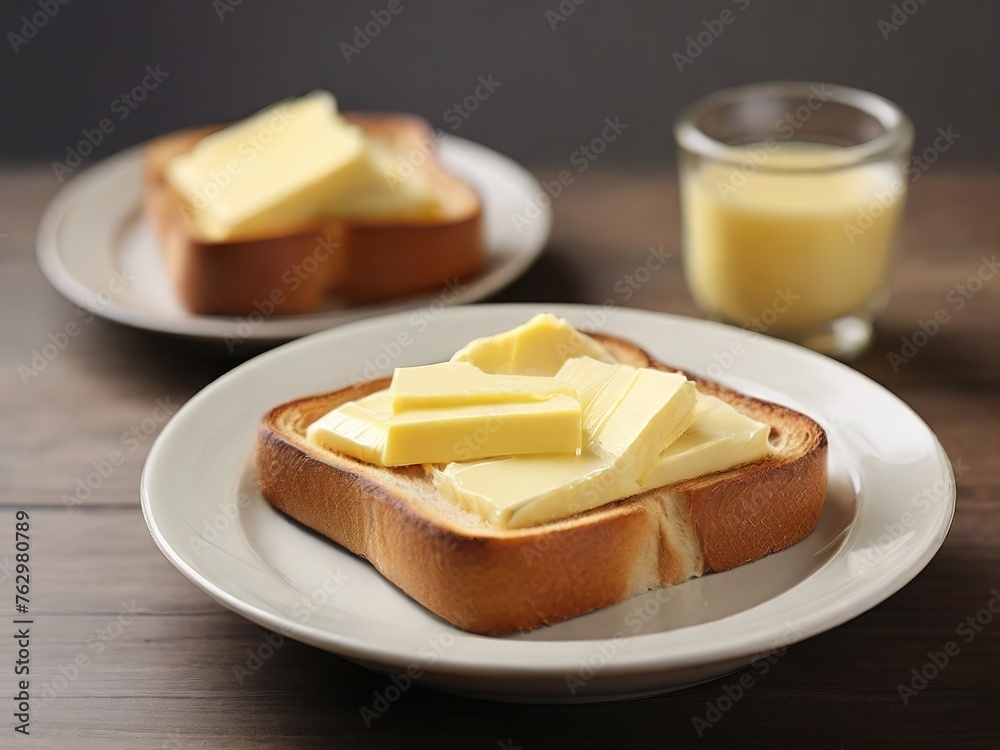 Fotografie bread and butter toast concept breakfast snack