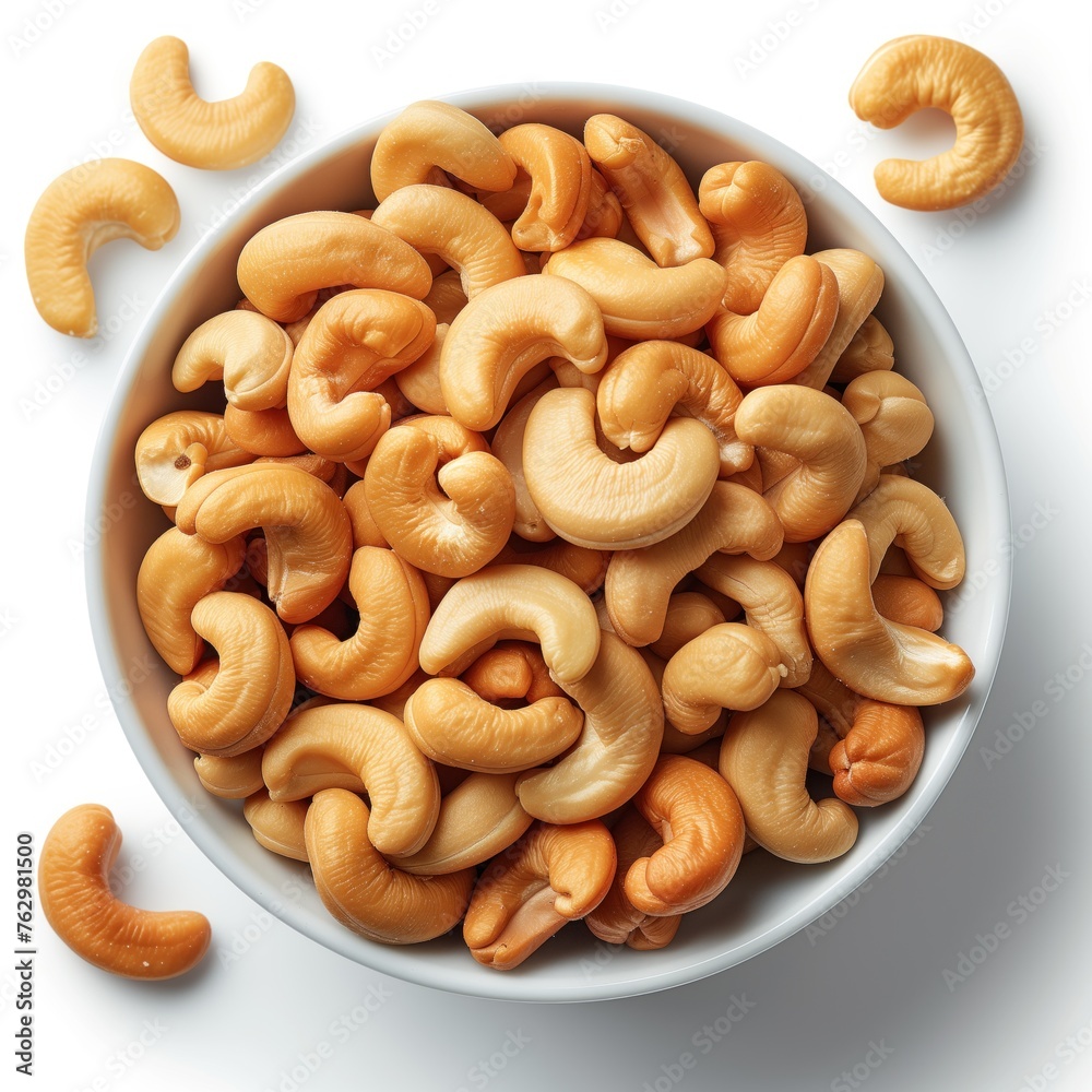 cashew nuts in bowl top view cashew nuts in bowl top view