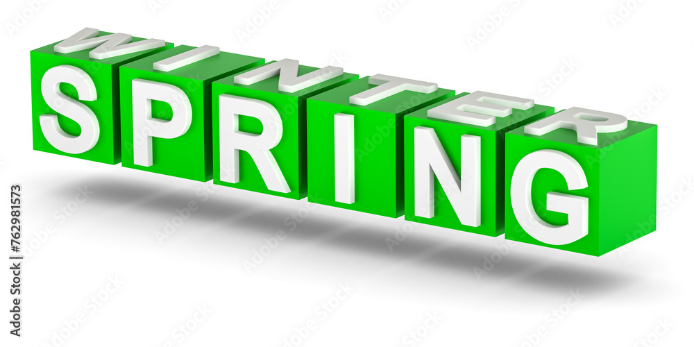 Change of season. Spring replaces winter isolated Change of season. Spring replaces winter isolated