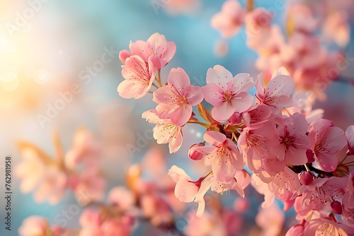 Pink Cherry Blossom Scenery Image