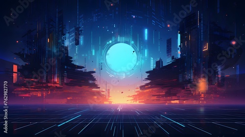  Vector Abstract futuristic technology background concept  Illustration high digital