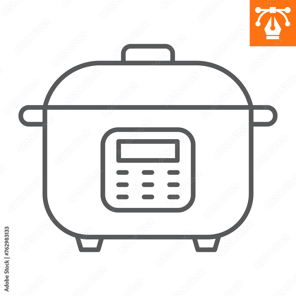 Multicooker line icon, outline style icon for web site or mobile app, home appliances and kitchen, pressure cooker vector icon, simple vector illustration, vector graphics. Multicooker line icon, outline style icon for web site or mobile app, home appliances and kitchen, pressure cooker vector icon, simple vector illustration, vector graphics.