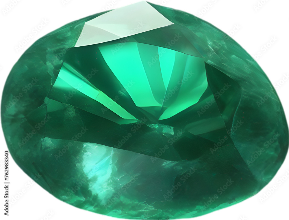 Emerald stone, colorful gemstone clipart. - obrazy, fototapety, plakaty 