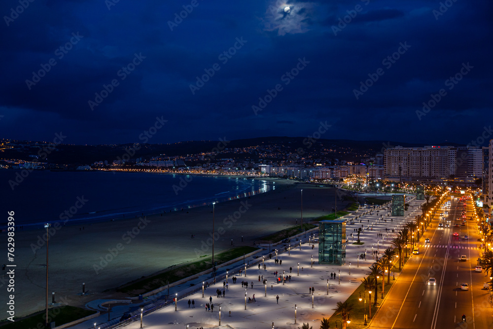 Night view to the city of Tanger
