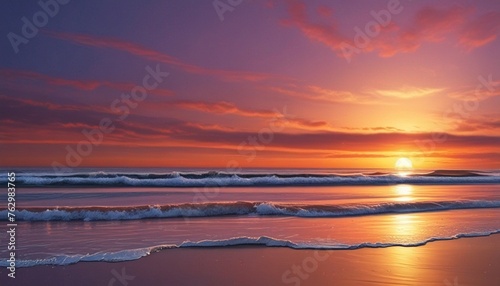 Tranquil Twilight: Sun Kissed Beachscape
