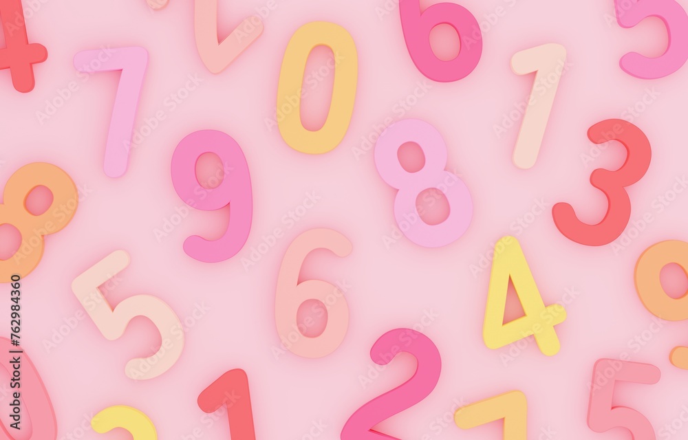 3D背景素材_数字_ピンク 3D背景素材_数字_ピンク