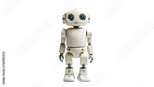 Obraz na płótnie Isolated white 3D robot render with futuristic technology design