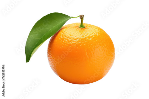 Fresh Orange With Green Leaf. On a White or Clear Surface PNG Transparent Background..