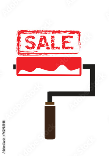 Sale Icon painted using a roller brush. Editable Clip Art.