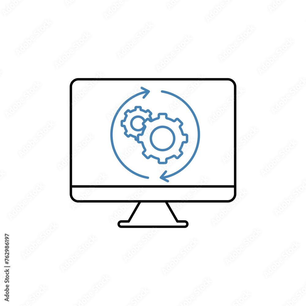 automated concept line icon. Simple element illustration.automated concept outline symbol design.