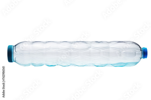 Plastic Bottle With Blue Cap. On a White or Clear Surface PNG Transparent Background..