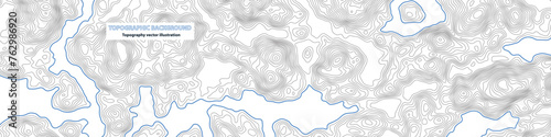 Abstract topographic map of  lines on white background. Topographic lines contour concept. Geographic map abstract. Vector illustration. 
