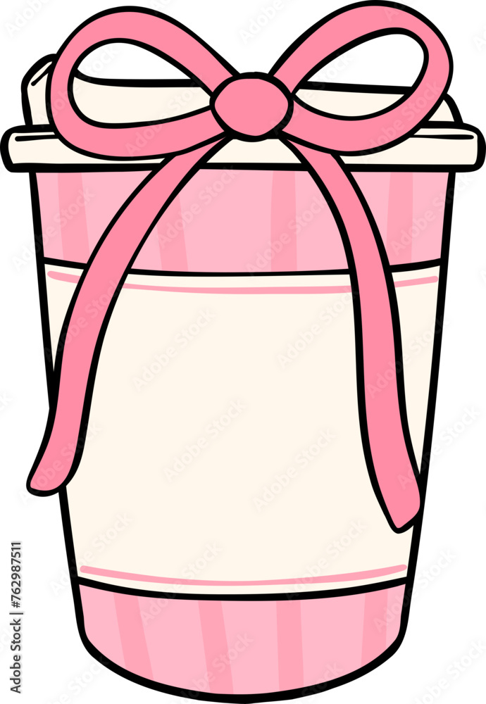 Coquette Coffee with bow, pink coffee take away cup with ribbon bow Coquette Coffee with bow, pink coffee take away cup with ribbon bow