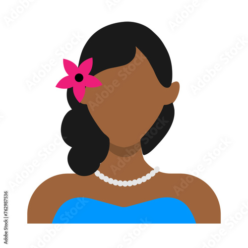 African Woman Avatar with Flat Face Design and Shapes. Vector Illustration. © Denu Studios