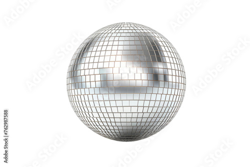 Mirror Ball on White Background. On a White or Clear Surface PNG Transparent Background..