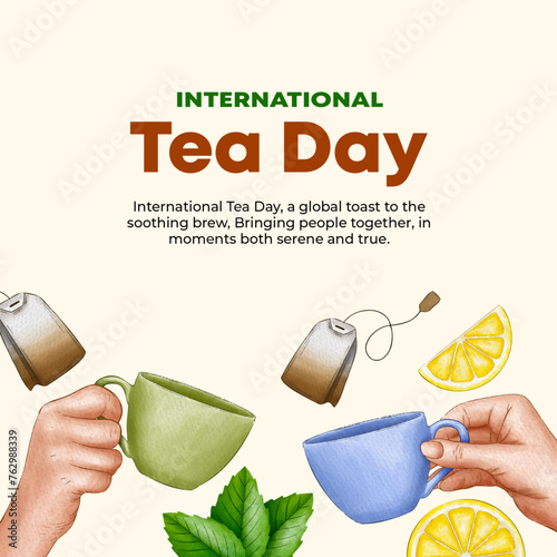 Illustration of tea cups, t...