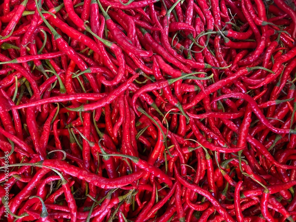 Fresh red chili in market