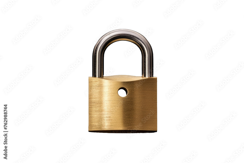 Brass Padlock on White Background. On a White or Clear Surface PNG Transparent Background.. Brass Padlock on White Background. On a White or Clear Surface PNG Transparent Background..