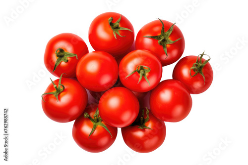 Group of Tomatoes on White Background. On a White or Clear Surface PNG Transparent Background..