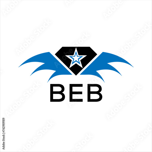 BEB letter logo. technology icon blue image on white background. BEB Monogram logo design for entrepreneur and business. BEB best icon.	
 photo