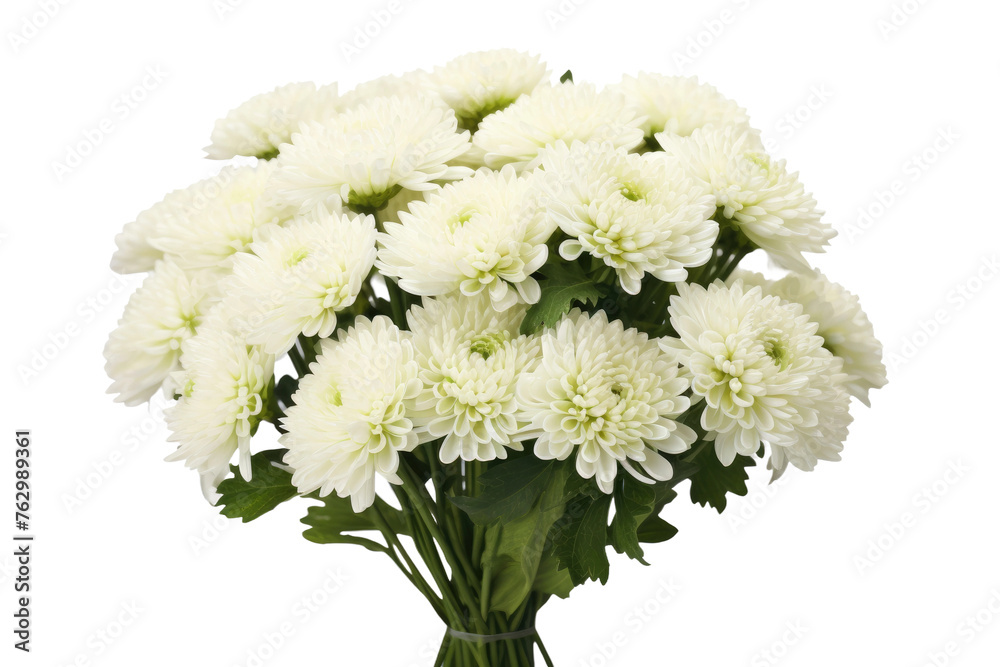 Vase of White Flowers on Table. On a White or Clear Surface PNG Transparent Background..