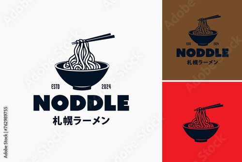 Noodle Japanese Restaurant Logo Template embodies authenticity and flavor, perfect for Japanese cuisine eateries