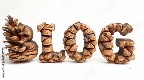 The word Blog created in Large Pinecone Letters.