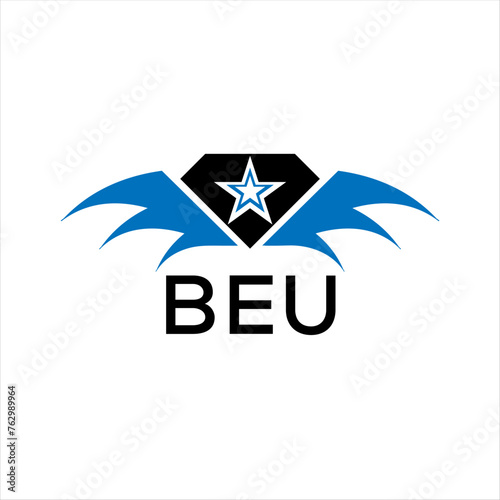 BEU letter logo. technology icon blue image on white background. BEU Monogram logo design for entrepreneur and business. BEU best icon.	
 photo