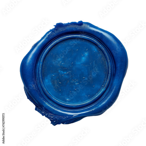 blue wax seal on white background