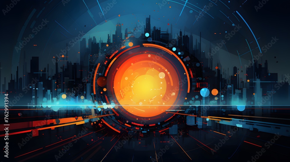 
Vector Abstract futuristic technology background concept, Illustration high digital