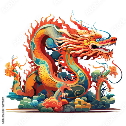 Chinese Dragons Clipart clipart isolated on white background
