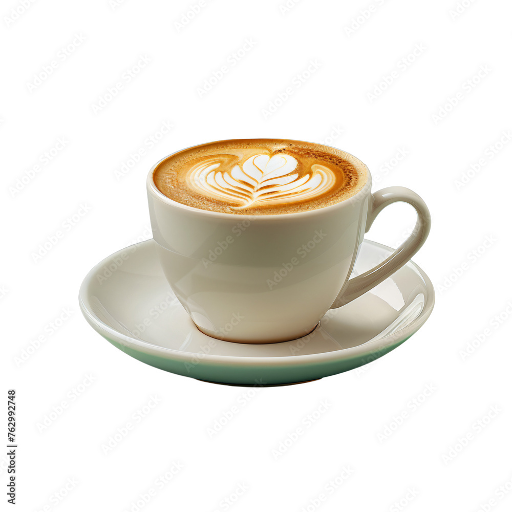 Freshly brewed coffee in white ceramic cups from top view isolated on transparent background PNG. Studio photography with copy space. Coffee shop concept design for menu, poster, and advertisement. Freshly brewed coffee in white ceramic cups from top view isolated on transparent background PNG. Studio photography with copy space. Coffee shop concept design for menu, poster, and advertisement.