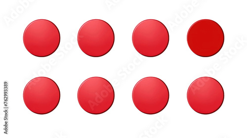 Free Download collection of eight round red stickers on white isolated background - GFXLoad